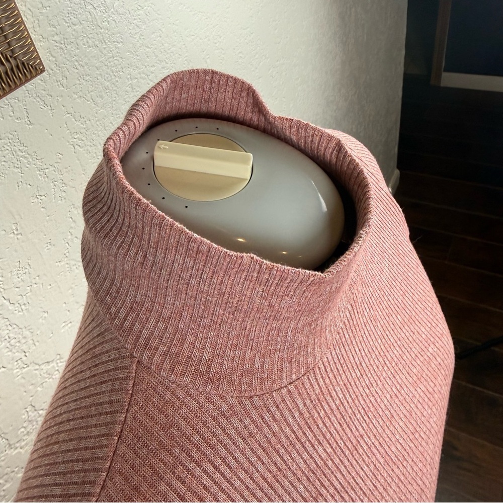 Madewell Ribbed Turtleneck Top Dusty Rose Heather Mock Neck AD107 Womens Small - Picture 3 of 8